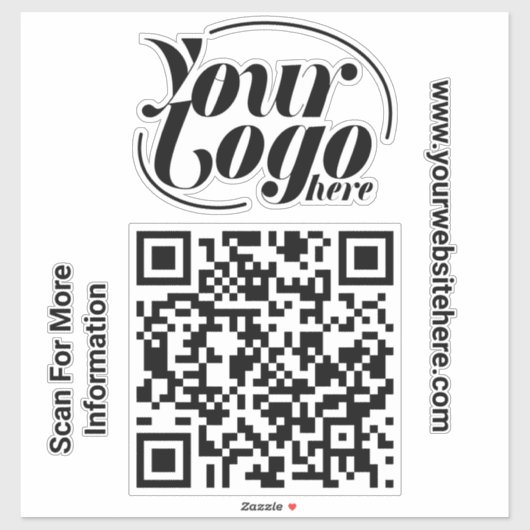 QR-Code-Scanner Berufliches Textgeschäft Aufkleber (Blatt)