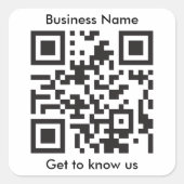 QR-Code-Scanner für benutzerdefinierten Text für d Quadratischer Aufkleber (Vorderseite)