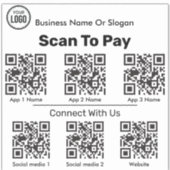 QR Code Scanner für Bezahlung und Social Media App Aufkleber (Vorderseite)