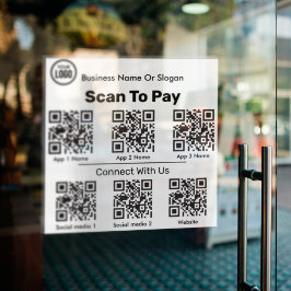 QR Code Scanner für Bezahlung und Social Media App Aufkleber