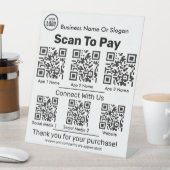 QR Code Scanner für Bezahlung und Social Media App Sockelschild (In Situ)