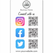 QR-Code-Scanner für die Verbindung auf Social Medi Aufkleber (Vorderseite)