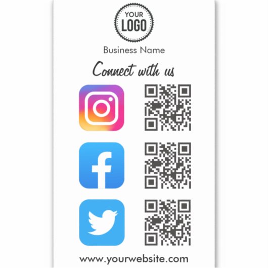 QR-Code-Scanner für die Verbindung auf Social Medi Aufkleber (Vorderseite)
