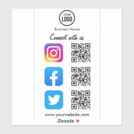QR-Code-Scanner für die Verbindung auf Social Medi Aufkleber (Blatt)