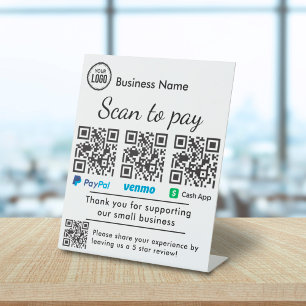 QR-Code-Scanner für Zahlungen und Überprüfungen Sockelschild