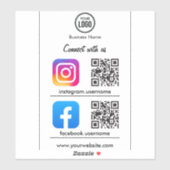 QR-Code-Scanner zur Verbindung auf einem Social-Me Aufkleber (Blatt)