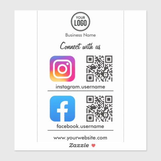 QR-Code-Scanner zur Verbindung auf einem Social-Me Aufkleber (Blatt)