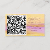 QR-Code Scannerfarben Gelbpinken Visitenkarte (Rückseite)