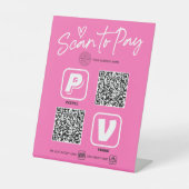 QR-Code-Scanneroptionen Modernes Hot-Pink Sockelschild (Vorderseite)