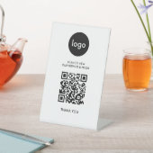 QR-Code-Scannerpreisliste Geschäftslogo Sockelschild (In SItu)