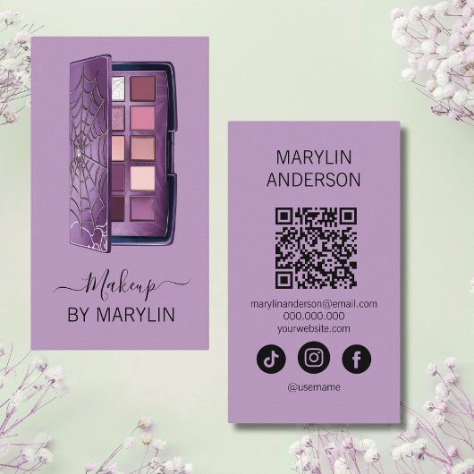 QR-Code-Scannierbar für Gothic Makeup Eyeshadow Visitenkarte