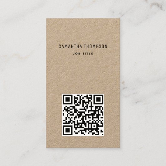 QR-Code Scannierbar Moderne Berufliche rustikale K Visitenkarte (Vorderseite)