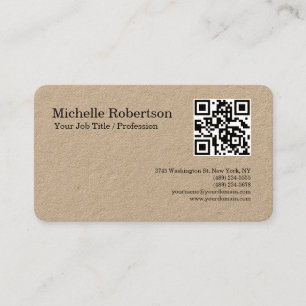 QR-Code Scannierbare Schwarz-weiße Minimalistische Visitenkarte