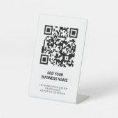 QR-Code Scannierbares berührungsloses Geschäft Sockelschild (Vorderseite)