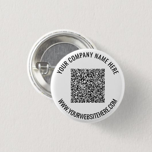 QR-Code-Schaltfläche mit benutzerdefiniertem Text Button (Vorne & Hinten)