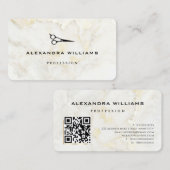 QR-Code-Schere aus Goldmarmor Moderne Visitenkarte (Vorne/Hinten)