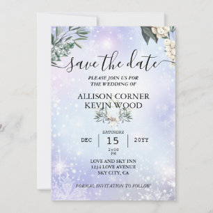 QR Code Schneewald Grüne Winterhochzeit Einladung