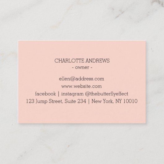 QR-Code, Schönheit, Logo, Linie Art Blush Visitenkarte (Rückseite)