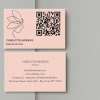 QR-Code, Schönheit, Logo, Linie Art Blush