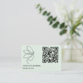 QR-Code, Schönheit, Logo, Linie Art Green Visitenkarte (Stehend Vorderseite)