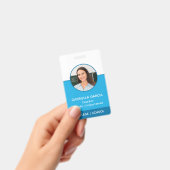 QR Code School Lehrer Foto Blue ID Abzeichen Ausweis (Handheld)