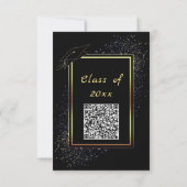 QR-Code Schwarz Gold Abschluss Einladungen Beispie (Rückseite)