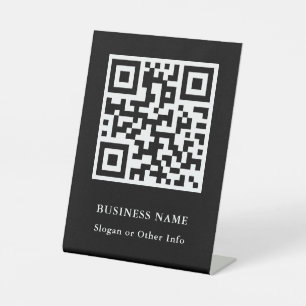 QR-Code Schwarz Modernes Geschäft Sockelschild