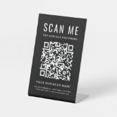 QR-Code schwarz scannen Sockelschild (Vorderseite)