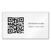 QR Code Schwarz und Weiß einfach Magnetische Visitenkarte (Vorderseite)