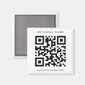 QR Code Schwarz und Weiß Einfaches Geschäft Magnet (Vorderseite/Rückseite)