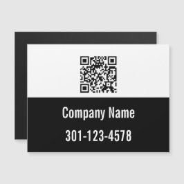 QR-Code Schwarz und Weiß-Firmenname Telefonmagnet Magnetkarte