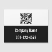 QR-Code Schwarz und Weiß-Firmenname Telefonmagnet Magnetkarte (Vorderseite)