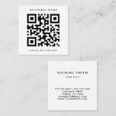QR-Code Schwarz und Weiß Quadratische Visitenkarte (Vorne/Hinten)
