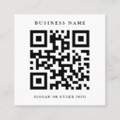 QR-Code Schwarz und Weiß Quadratische Visitenkarte (Vorderseite)