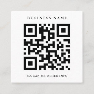 QR-Code Schwarz und Weiß Quadratische Visitenkarte