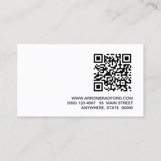 QR-Code Schwarz Visitenkarte (Rückseite)