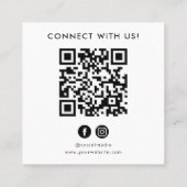 QR-Code Schwarz Weiß Benutzerdefiniertes Logo Mit  Quadratische Visitenkarte (Rückseite)