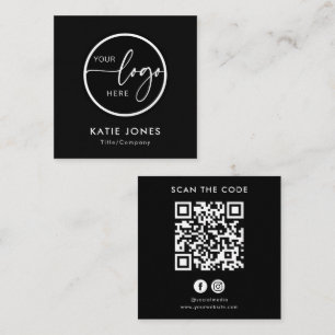QR-Code Schwarz-Weiß Benutzerdefiniertes Logo Scan Quadratische Visitenkarte