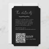 QR-Code Schwarz-Weiß-Brautparty-Hen Do Einladung (Rückseite)