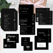 QR-Code Schwarz-Weiß-Brautparty-Hen Do Einladung