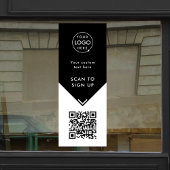 QR-Code | Schwarz-Weiß-Firmenlogo Fensteraufkleber