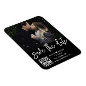 Qr-Code Schwarz-Weiß-Foto speichern Sie den Datums Magnet (Rechte Seite)