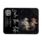 Qr-Code Schwarz-Weiß-Foto speichern Sie den Datums Magnet (Horizontal)