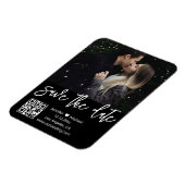 Qr-Code Schwarz-Weiß-Foto speichern Sie den Datums Magnet (Linke Seite)