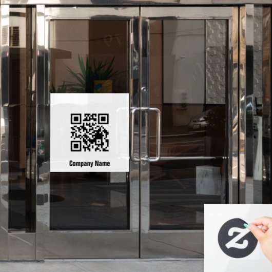 QR-Code Schwarz-Weiß-Geschäftsvorlage Fensteraufkleber (Büro Tür)