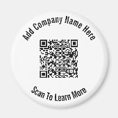 QR-Code Schwarz-Weiß-Geschäftsvorlage Magnet (Vorne)