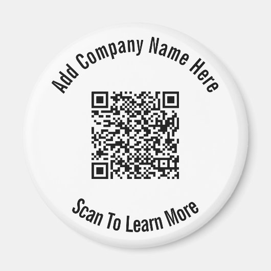 QR-Code Schwarz-Weiß-Geschäftsvorlage Magnet (Vorne)