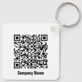 QR-Code Schwarz-Weiß-Geschäftsvorlage Schlüsselanhänger (Rückseite)