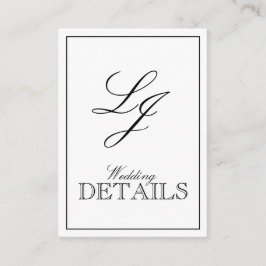 QR-Code Schwarz-Weiß-Kalligrafie-Monogramm-Details Begleitkarte