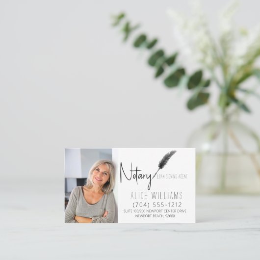 QR Code Schwarz/Weiß Minimalistisches Notar-Foto Visitenkarte (Stehend Vorderseite)